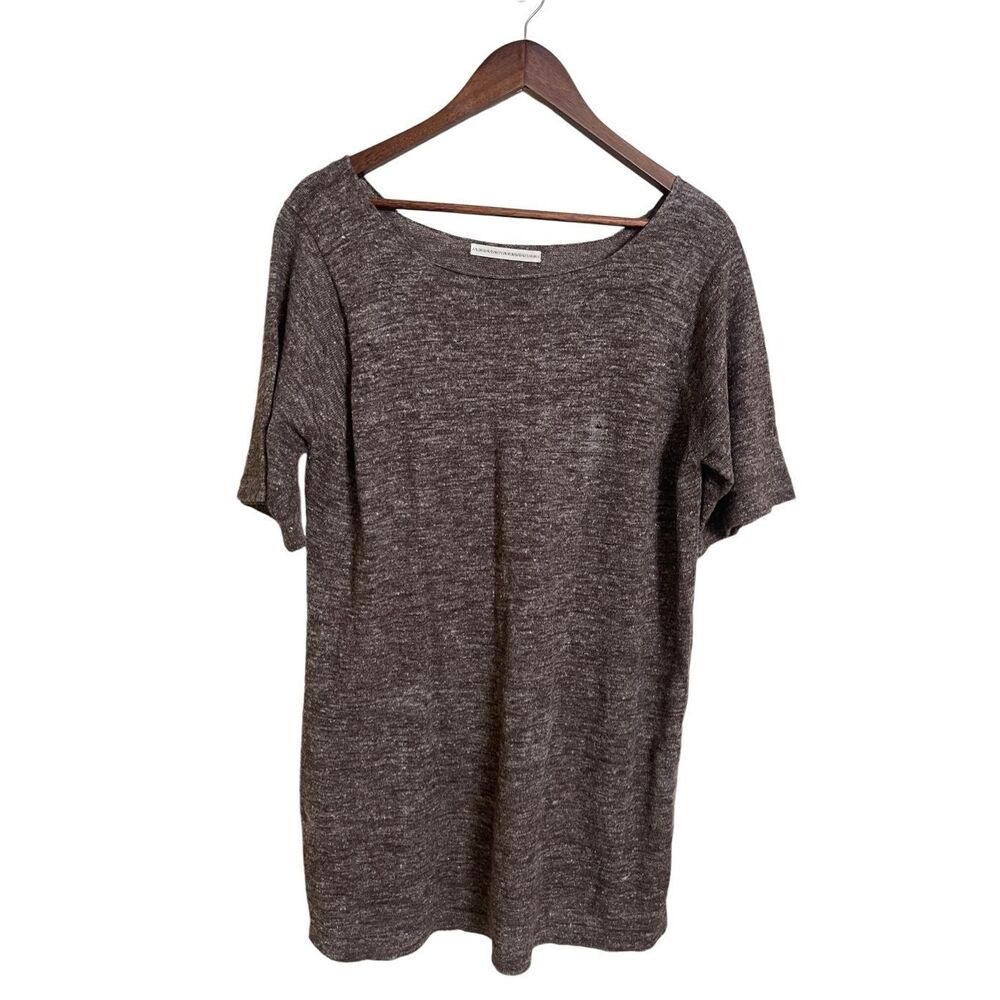 Lauren Manoogian Brown Heathered Short-Sleeve Tunic